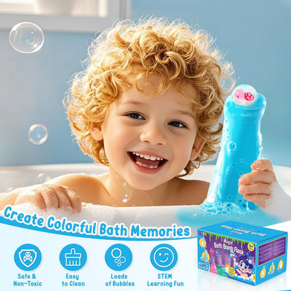 TUZT Kids Bath Bombs Science Kit - 12 Glow-in-the-Dark Surprise Toys & 6 Fizz Potion Bottles for Ages 3-8, STEM Bath Time Fun, Non-Toxic Easy Clean, Perfect Christmas Birthday Gift