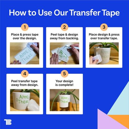 TapeManBlue Paper Transfer Tape for Vinyl, 12" x 300' Roll, Made in America, Premium Transfer Tape for Vinyl Graphics & Laser Cutting