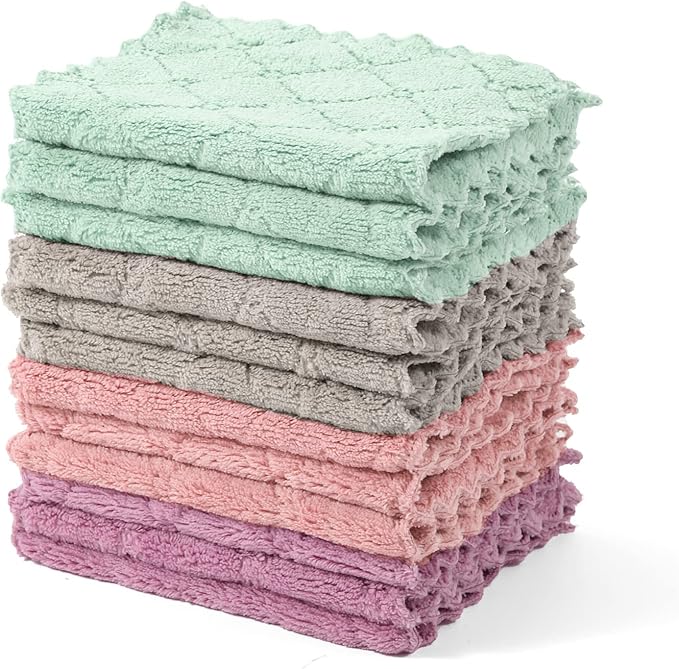 UMANI 12 Pack Kitchen Dish Cloths, Ultra Soft Absorbent Quick Drying Dish Towels