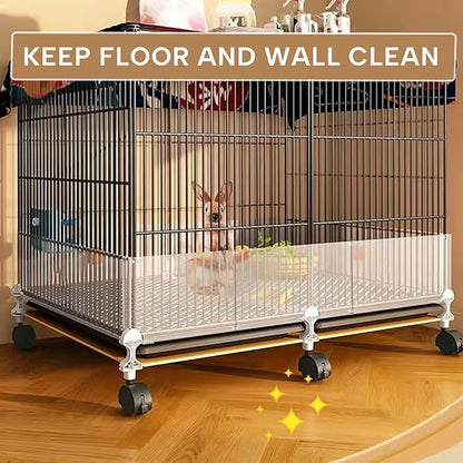 KEYIDE 12 Pcs Urine Guard for Rabbit, Guinea Pig, Ferret Transparent 12'' x 10'' Plastic Sided Liner Cage Accessories Prevent Scatter