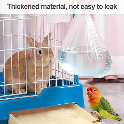 29x19 Inches Disposable Bird Cage Liner Bags, 0.6 Mil 50 Pack Plastic Leak-Proof with Cage Cleaning Brush, for Parrots, Rabbits, Guinea Pigs