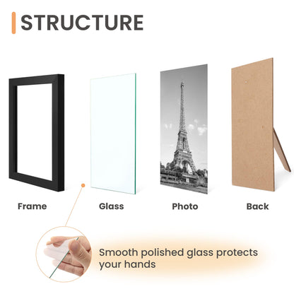 upsimples Certificate Frame with High Definition Glass, 8.5 by 11 Picture Diploma Document Frames for Wall and Tabletop, Black 5 Pack
