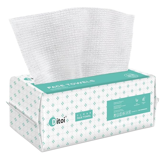 Ditoi Disposable Face Towels, Ultra Soft &Thick Face Dry Wipes
