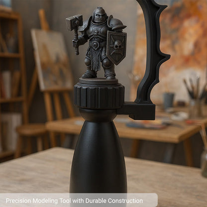 Miniature Painting Handle with Stabiliser Bar & Magnetic Base - 360° Rotating Model Holder with Finger Rest for Wargaming, D&D & Figures - Anti-Shake Support for High Precision Details