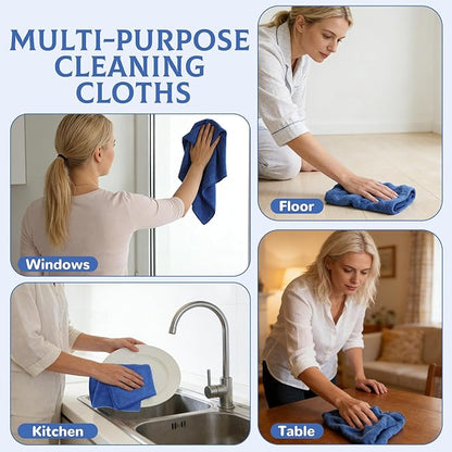 6 Pcs Extra Large Microfiber Cleaning Cloth Reusable Microfiber Towels Thick