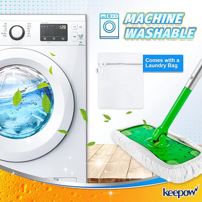 KEEPOW Reusable Dry Sweeping/Wet Mopping Cloths Compatible