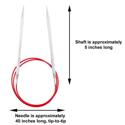 ChiaoGoo Red Lace 40 inch (102cm) Circular Knitting Needles US Size 2 (2.75mm) Stainless Steel 7040-2 with Stitch Holder