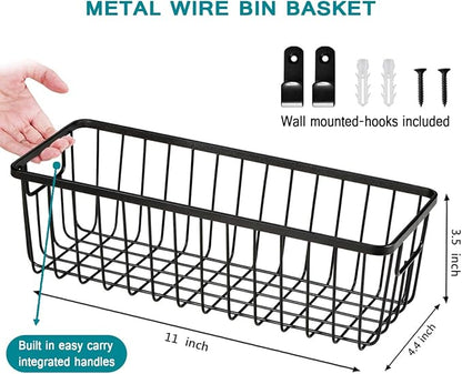 SheeChung Farmhouse Decor Metal Wire Bathroom Storage Organizer Basket Bins
