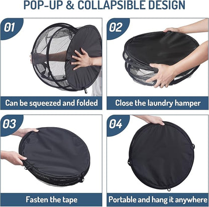 Seiritex 2Pcs Mesh Popup Laundry Hamper 115L Extra Large Collapsible Laundry