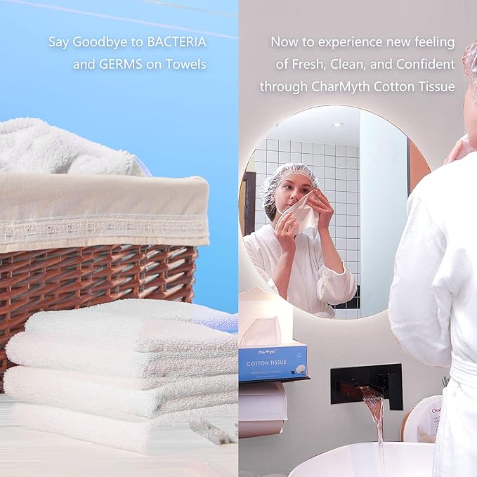 Extra Thick Disposable Face Towel, Disposable Makeup Removing Wipes, 100% USA