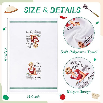 R HORSE 5Pcs Kitchen Dish Towel Funny Joked Themed Kitchen Dishcloth Absorbent