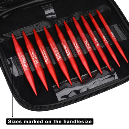 57 PCS Interchangeable Circular Knitting Needles Set, Aluminum Knitting Needles 3.0mm–10.0mm with 4 Cables, Ergonomic Handles & Storage Case, Complete Knitting Kit for Beginners & Advanced Projects