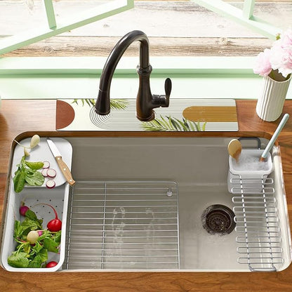 19.5" x 12" Dish Drying Mat & 24" x 5.5" Sink Splash Guard, Super Absorbent