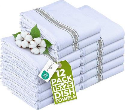 Utopia Towels Grey Dish Towels 100% Ring Spun Cotton Highly Absorbent &