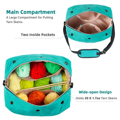 MYBAGZING Crochet Bag Organizer - Knitting Bag - Yarn Storage Organizer - Yarn Bag for Crocheting - Yarn Holder for Crochet Accessories, Knitting Needles, Crochet Hooks, Crocheting & Knitting Gifts,