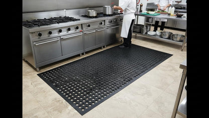 3x5FT Rubber Floor Mat Commercial Anti Fatigue Rubber Drainage Mat New Non Slip Bar Floor Mat Door Mats for Deck,Pool,Restroom,Bathroom,Kitchen,Wet Areas