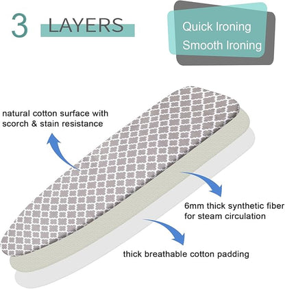 Ironing Board Cover and Pad, 18x49 Extra Wide Thick Iron Padding, Scorch &