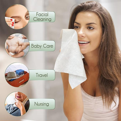 Christmas Style WOWOTEX Disposable Face Towel Biodegradable Large Dry Face