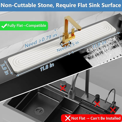 24'' Longer Faucet Mat for Kitchen Sink Stone Faucet Mat for Kitchen Sink