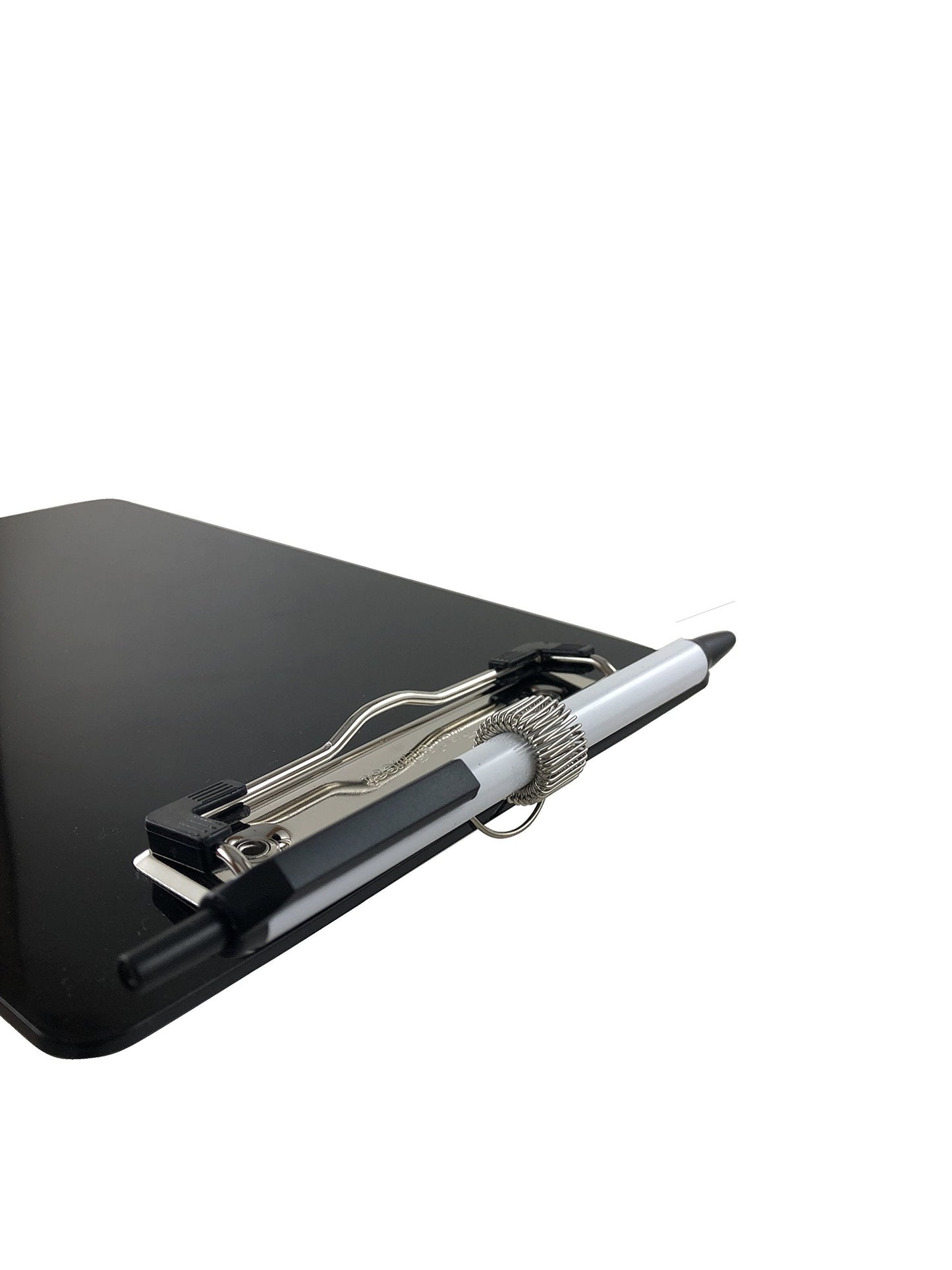 Trade Quest Small Memo Clipboard 6'' x 9'' Pen Holder Clip Plastic (Black) (Pen Included) (Pack of 6)
