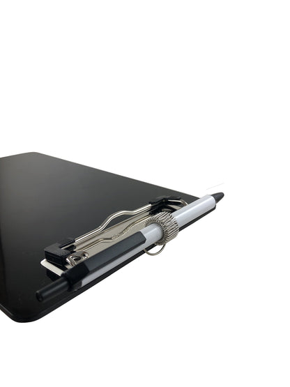 Trade Quest Small Memo Clipboard 6'' x 9'' Pen Holder Clip Plastic (Black) (Pen Included) (Pack of 6)