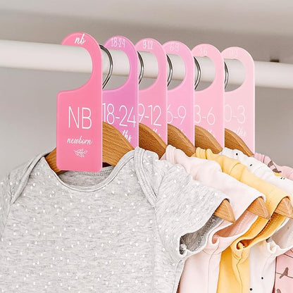 Whaline Acrylic Baby Closet Dividers Pink Hanging Infant Clothes Hanger