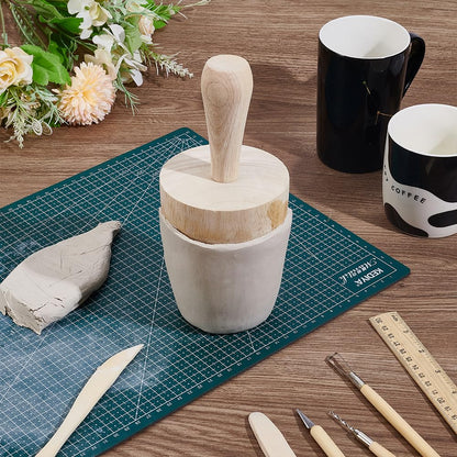 BENECREAT 8.5 x 3.8 inch Wood Cup Mold, Cup Pottery Mold, Pottery Shaping Tool for DIY Pottery Cup Ceramic Cup Mug Vase Art Making