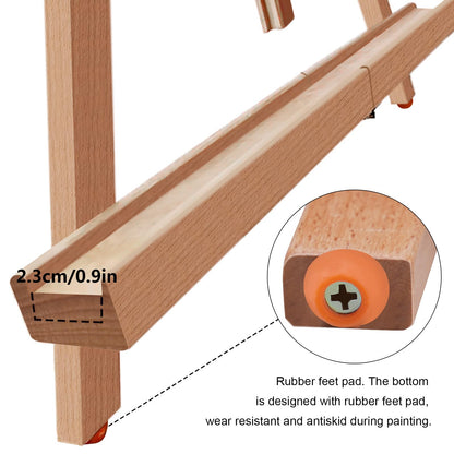 Miratuso Painting Easel, Folding Wooden Tabletop Easel Stand Holds Highest to 22" Canvas, Portable Desktop Easel Suitable for Artists, Beginners, Students