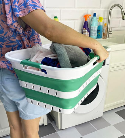 SAMMART 42L Collapsible Plastic Laundry Basket