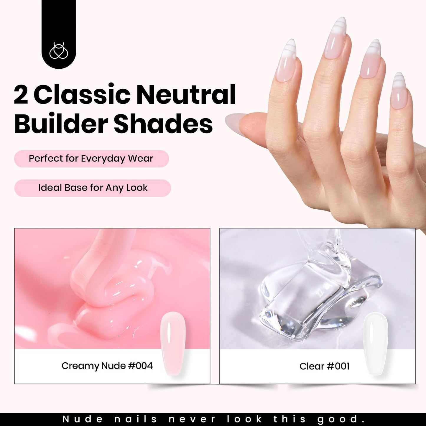 Beetles Hema Free Hard Gel for Nails,2.12 oz 9 in 1 Hard Gel for Nail Extension & Strengthening Broken Nail Repair with Flat Brush 100 Pcs Nail Forms UV LED Lamp Cured Salon Nail Technicians Women