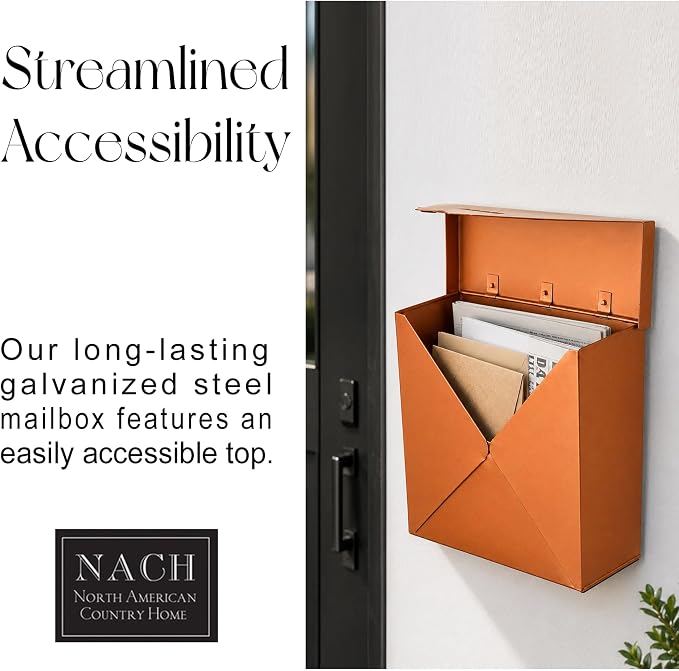 NACH Mailboxes for Outside Wall Mount, 10 x 10 x 4 inch Antique Copper Mail Boxes for House Outside, Waterproof Mailboxes for Outside - Chicago Style Mail Box