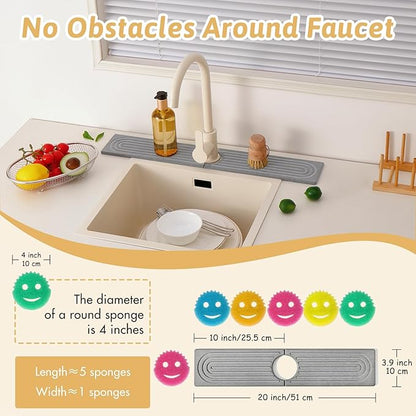Diatomite Kitchen Sink Water Splash Guard, Modern Stylish Faucet Handle Drip