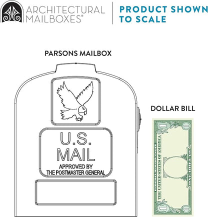Architectural Mailboxes Parsons Plastic Post Mount Mailbox, Compatibility Code A, PL10W0AM, White, Medium Capacity, 1 Count (Pack of 1) | Durable plastic build with weather-resistant outdoor construction. USPS approved.