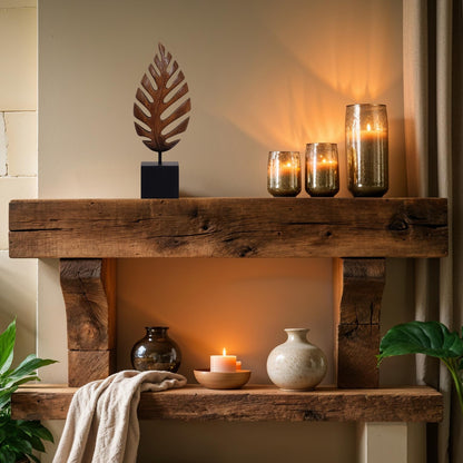 Decozen Solid Wood Leaf Sculpture, Gift for Mom, Home Decor, Living Room, Boho, Coffee Table, Centerpiece Table Decorations, Mantle, Bathroom Shelf, Farmhouse, Christmas Decorations
