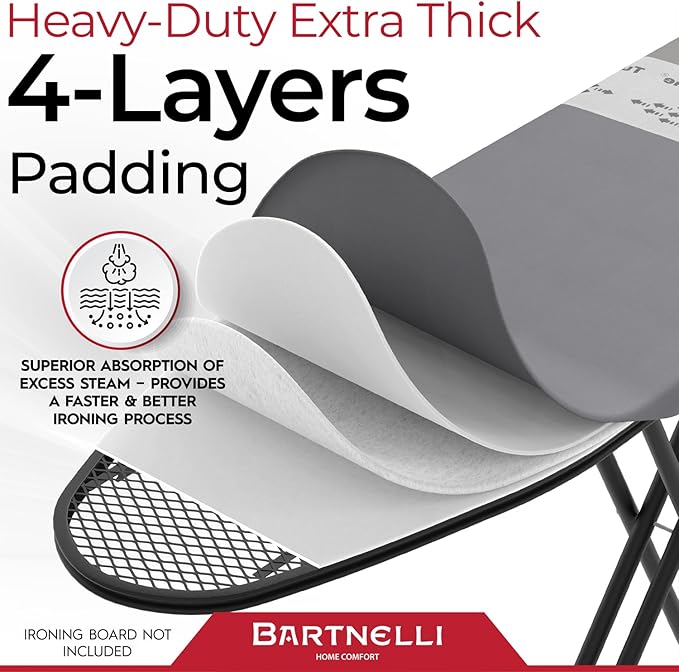 Bartnelli Ironing Board Cover and Pad, Made in Europe