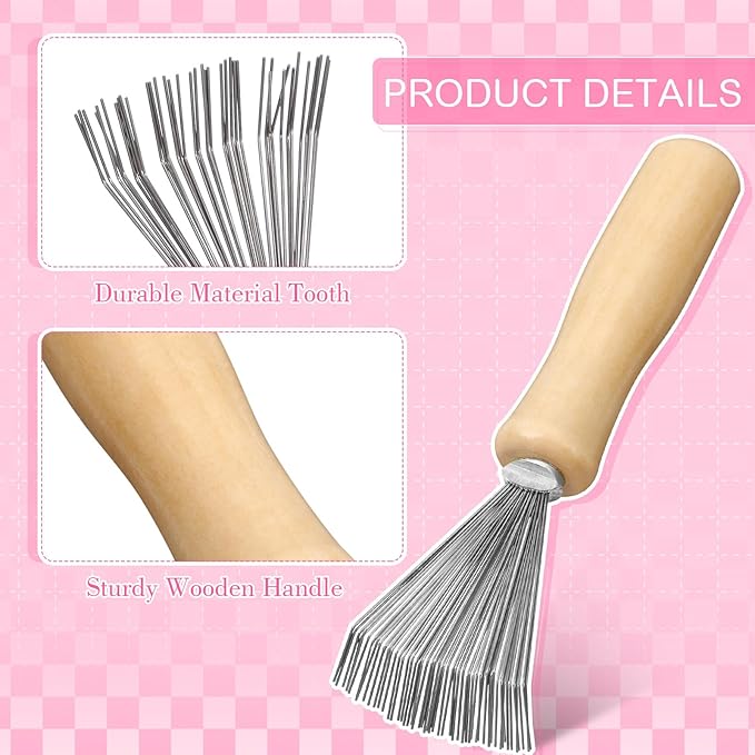 Boao 2 Pieces Hair Brush Cleaning Tool Comb Cleaner Brush Mini Comb Cleaning