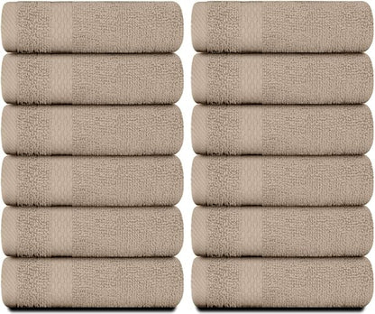 White Classic Luxury Cotton Washcloths 13x13 Inch