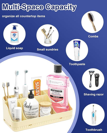 Bathroom Counter Organizer and Storage, 7 Slots Detachable Toothbrush Holders