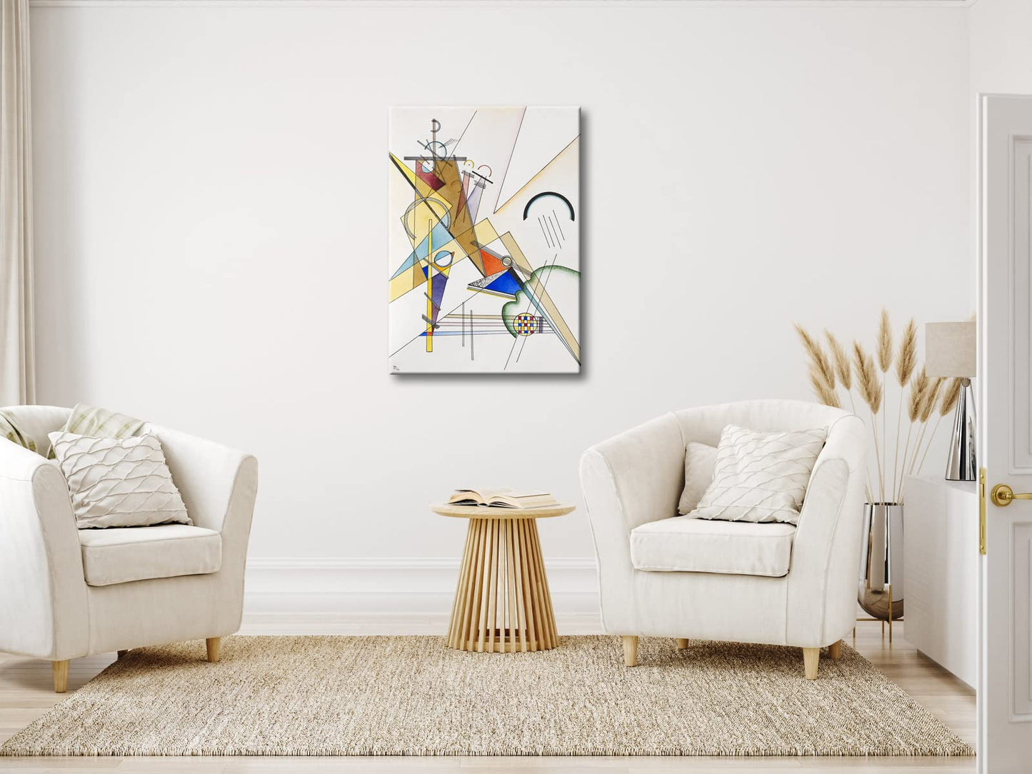 Wieco Art Framed Canvas Wall Art Composition VII, 1913 by Wassily Kandinsky Classic Abstract Famous Paintings Reproductions Canvas Wall Art for Home Decoration