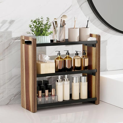 Bathroom Counter Organizer,Bathroom Counter Shelf,Bathroom Organizers,Organizers and Storage,Under Sink Organizer,Cologne Organizer For Men,Cologne Cabinet,Vanity Shelf(Acacia 3 Tier)