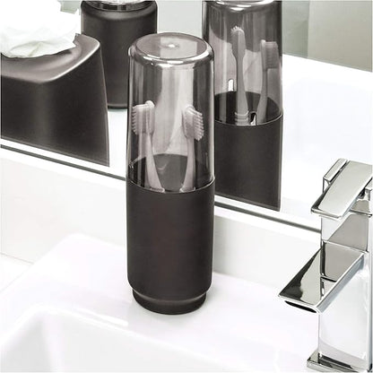 iDesign Austin Covered Holder, Holds Regular and Electric Toothbrushes
