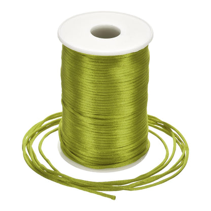 Rebower Nylon Satin Cord 2.5mm, 109 Yard Nylon String for Bracelet Braided Thread [for Jewelry Making Necklace Chinese Knot Craft] - Army Green
