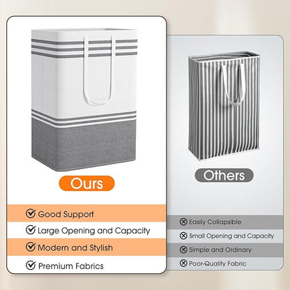 2 Pack Large Laundry Baskets, Laundry Hampers, Freestanding Waterproof