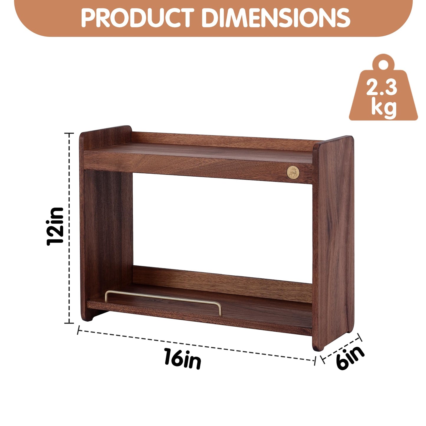 KAOTGOT Coffee Mug Holder Wooden Cup Rack Mug Display Shelf Coffee Cup Holder for Countertop with 2 Tier Wood Coffee Mugs Holder for Kitchen Coffee Cup Storage