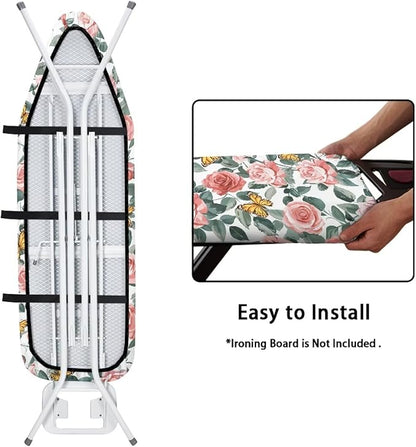 Rose Butterfly Ironing Board Cover and Pad Lightweight Soft Ironing Pad