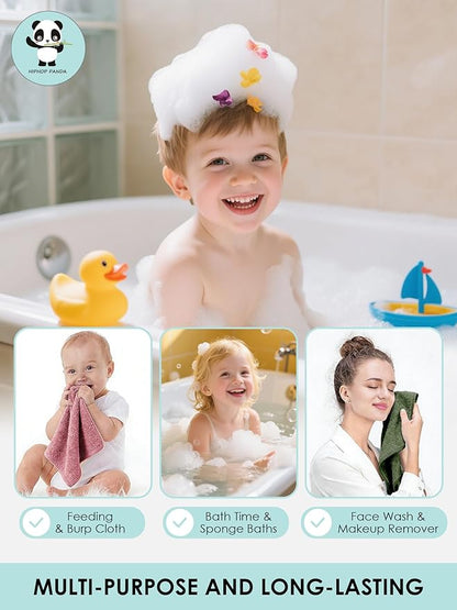 HIPHOP PANDA Baby Washcloths, Rayon Made from Bamboo