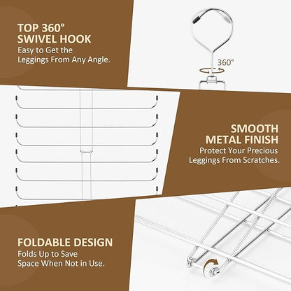 ZEDODIER Legging Organizer for Closet, 2 Pack Rotatable Yoga Pants Hanger for