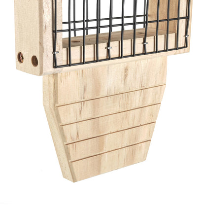 Rocky Mountain Goods Wood Bird Feeder with Suet Holder for Outside Hanging - Woodpecker Suet Feeder with Tail Prop - Durable Wooden Design with Wire Mesh for Wild Birds - Easy to Fill & Clean