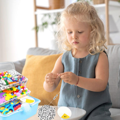 3000Pcs Arts and Crafts Supplies for Kids Craft Kits with Pipe Cleaners Crafting Supply All in 3 Layered Craft Box DIY Crafts for Kids Ages 4-8 8-12 Homeschool Supplies Toys Gifts for Girls & Boys