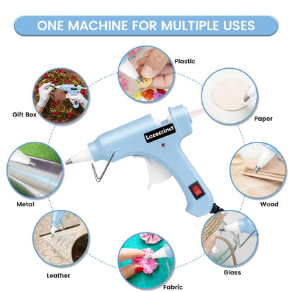 Hot Glue Gun Kit with 70 Glue Sticks and Anti-Scalding Nozzles, 8 Pack Fast Preheating Mini Hot Melt Gun Set for Crafts, DIY Arts, Class Projects, School, Home Repairs - Multicolors